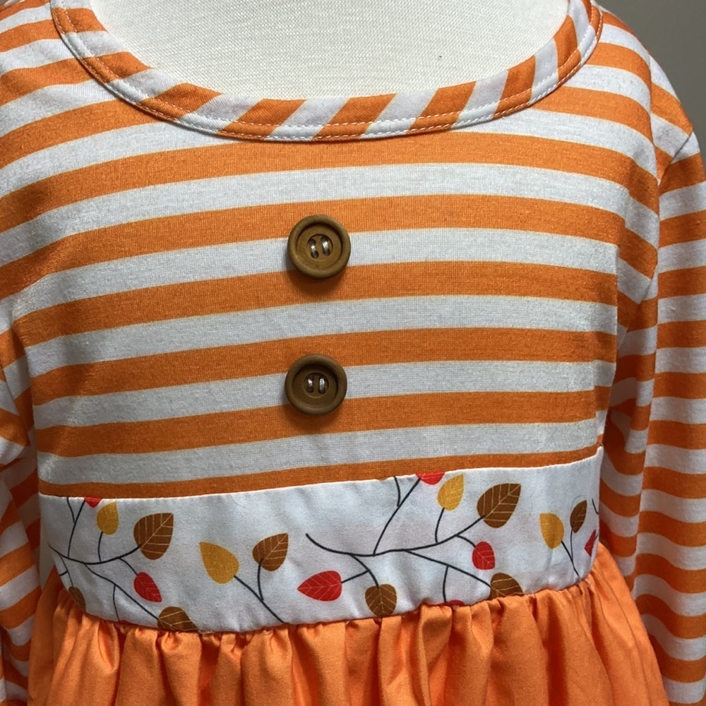 Disney fall themed orange o green sleeve dress Mickey goofy Minnie - Picture 3 of 10